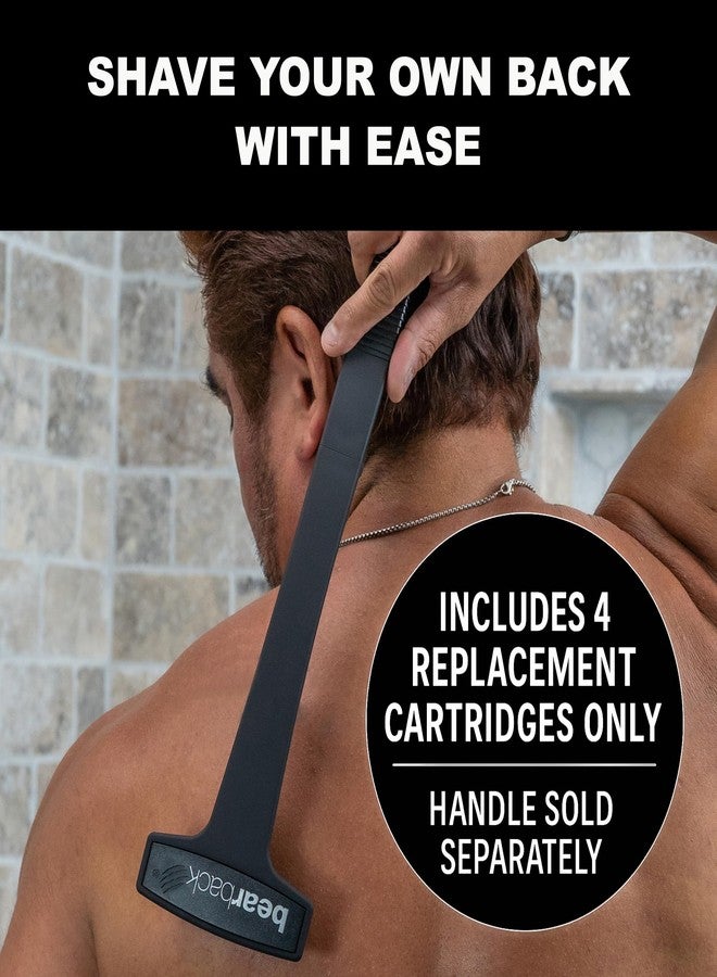 Bearback Shaver Cartridges – 4-Pack Refill Blades for Men’s Back Shaver – Triple Stainless Steel Pivoting Heads – Fits Bearback Handle & Grooming System - Image 2